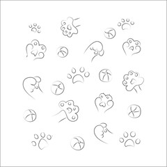 Cat toy, fooprint pattern seamless.
