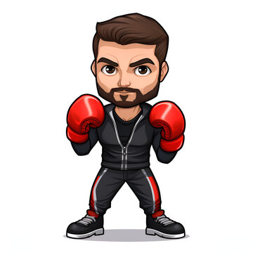 bitmoji avatar of a male boxer. with red gloves