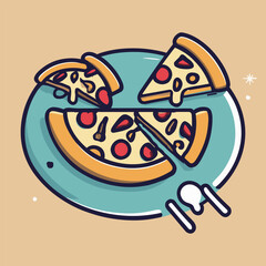  Pizza illustration delicious slice vector