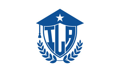 ILA three letter iconic academic logo design vector template. monogram, abstract, school, college, university, graduation cap symbol logo, shield, model, institute, educational, coaching canter, tech