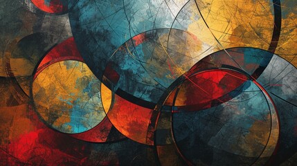 An abstract representation of interconnected circles symbolizing the continuity of memory and remembrance on the Day of Remembrance. [Day of Remembrance - obrazy, fototapety, plakaty