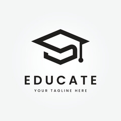 educate logo icon design, vector illustration - obrazy, fototapety, plakaty