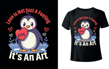 A Cute Penguin with valentine day