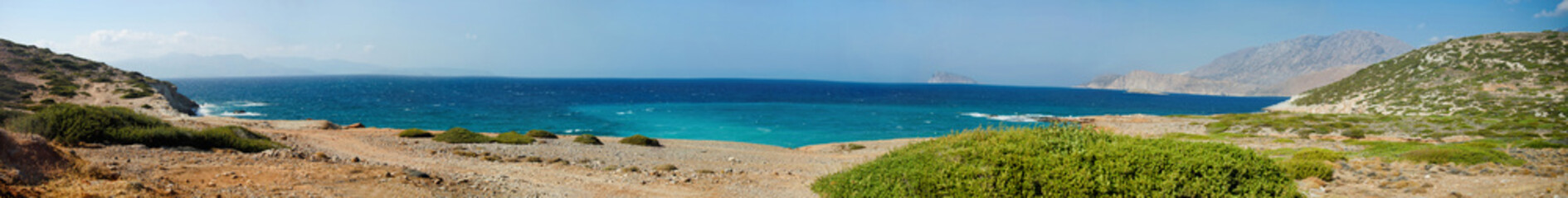 Beautiful sea landscape panorama of Crete