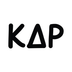 KAPPA Delta Rho greek letters vector, ΚΔP letters	
 - obrazy, fototapety, plakaty