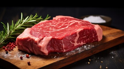 Fototapeta premium A red, raw meat steak.