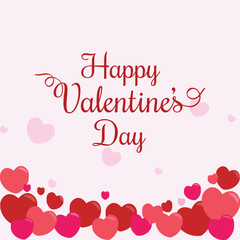 Fototapeta na wymiar vector happy valentines day background with hearts 