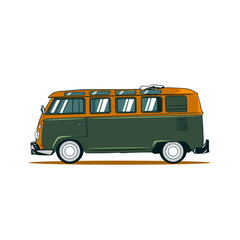 illustration of bus car for design assets