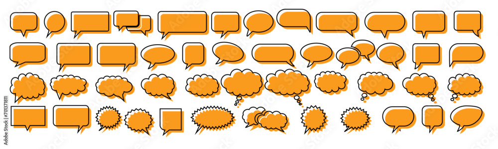 Poster speech bubble collection. talk bubbles with editable stroke and fill, cloud speech bubbles set.
