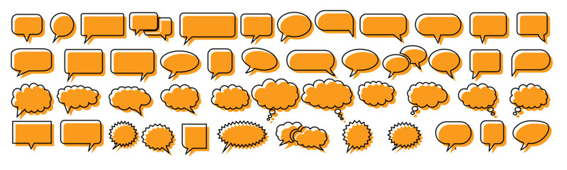 Speech Bubble collection. Talk bubbles with editable stroke and fill, Cloud speech bubbles set. - obrazy, fototapety, plakaty