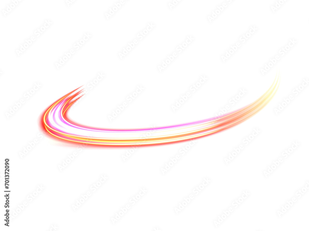 Poster transparent red sparkling light line element