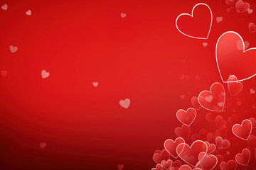 Custom vertical slats with your photo Valentine card with the image of hearts on a red background, copy space