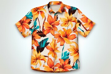 Summer leaf shirt with short sleeves on hanging