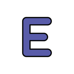 E icon design with white background stock illustration