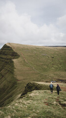 hiker in the mountains, brecon beacons