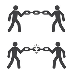 people with metal chain