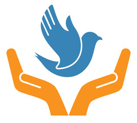 hands care bird icon