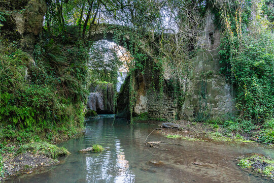 Beautiful scene in the Veio Regional Park, near Formello, Province of Rome, Lazio, Italy.