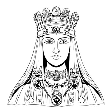 Olga (died 969) vector illustration