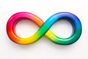 Rainbow-colored infinity sign, the symbol for neurodiversity, autism spectrum disorder (ASD) or ADHD