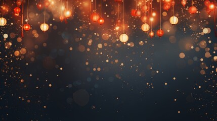 Abstract banner background with sparkling glitter on a blurred dark background with copy space