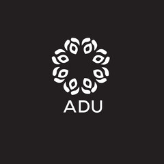 ADU Letter logo design template vector. ADU Business abstract connection vector logo. ADU icon circle logotype.
