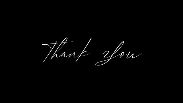 A close-up of a black background with "thank you" written in white. Perfect for expressing gratitude in presentations, social media graphics, greeting