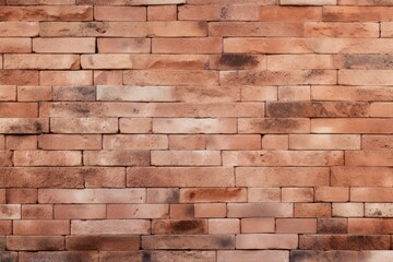 Fototapeta premium Peach fuzz color brick wall background in rural room, 