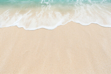 Fototapeta na wymiar A very beautiful beach with light sand and a paradisiacal beach sea
