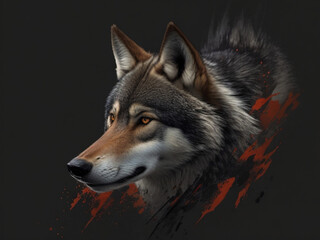 cool wolf illustration design ai image 