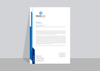 Naklejka premium Modern letterhead, corporate official letter, creative abstract professional newsletter, editable vector template design 
