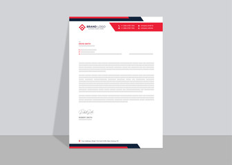 Modern letterhead, corporate official letter, creative abstract professional newsletter, editable vector template design

