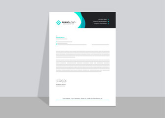Obraz premium Modern letterhead, corporate official letter, creative abstract professional newsletter, editable vector template design 