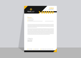 Modern letterhead, corporate official letter, creative abstract professional newsletter, editable vector template design
