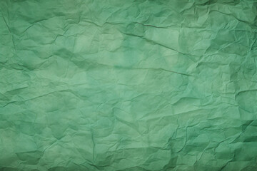 Blank green recycled paper, crumpled texture background, rough vintage page