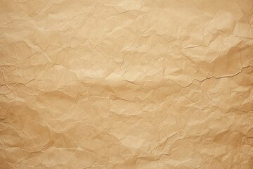 Blank brown recycled paper, crumpled texture background, rough vintage page