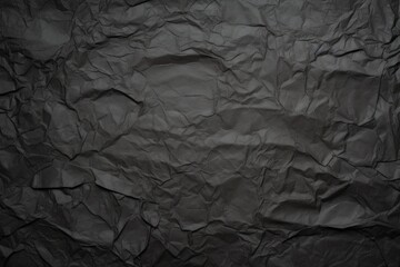 Blank black recycled paper, crumpled texture background, rough vintage page