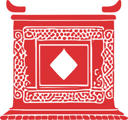 chinese ornament new year logo, pictogram