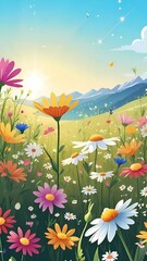 Obraz na płótnie Canvas Wildflower Mosaic at Dusk