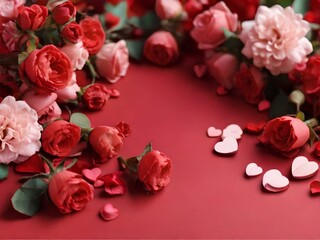 Festive Holiday Birthday Anniversary Celebration Valentine's Day Background-Love Red Heart Pastel Aesthetic Background