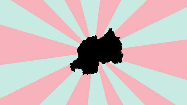Animated video of the Rwanda map icon with a rotating background