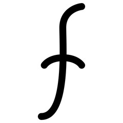 Fluorine chemical icon in outline style. Simple periodic symbol vector illustration — pixel-perfect icon.