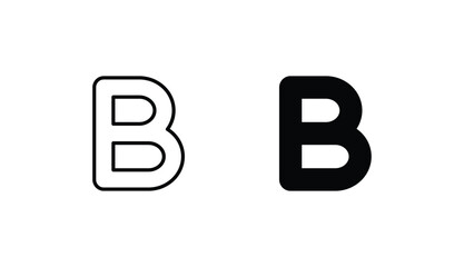 B icon design with white background stock illustration