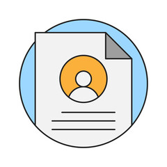 User profile report icon in colorful style. Simple employee handbook vector illustration.