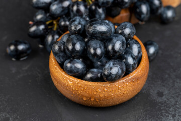 sweet ripe grapes on the table