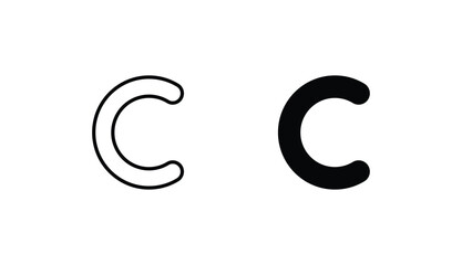 Naklejka premium C icon design with white background stock illustration