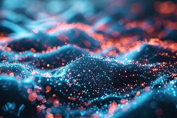 Cyber big data flow. Blockchain data fields. Network line connect stream