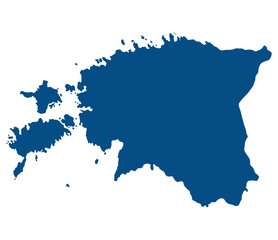 Estonia map. Map of Estonia in blue color