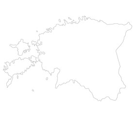 Estonia map. Map of Estonia in white color