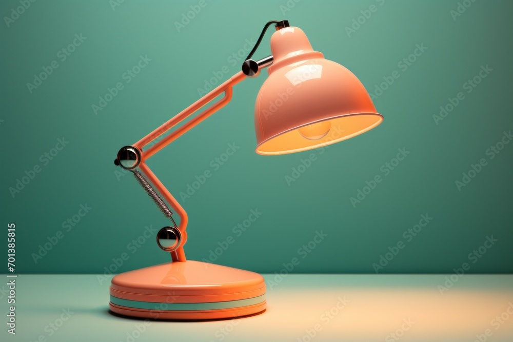 Poster table lamp in trendy color. background with selective focus and copy space